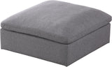 Serene Linen Textured Fabric / Down / Polyester / Engineered Wood Contemporary Grey Linen Textured Fabric Deluxe Cloud-Like Comfort Ottoman - 39" W x 40" D x 18.5" H