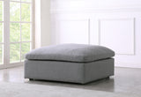 Serene Linen Textured Fabric / Down / Polyester / Engineered Wood Contemporary Grey Linen Textured Fabric Deluxe Cloud-Like Comfort Ottoman - 39" W x 40" D x 18.5" H