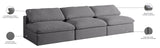 Serene Linen Textured Fabric / Down / Polyester / Engineered Wood Contemporary Grey Linen Textured Fabric Deluxe Cloud-Like Comfort Modular Armless Sofa - 117" W x 40" D x 32" H