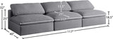 Serene Linen Textured Fabric / Down / Polyester / Engineered Wood Contemporary Grey Linen Textured Fabric Deluxe Cloud-Like Comfort Modular Armless Sofa - 117" W x 40" D x 32" H