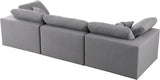 Serene Linen Textured Fabric / Down / Polyester / Engineered Wood Contemporary Grey Linen Textured Fabric Deluxe Cloud-Like Comfort Modular Sofa - 119" W x 40" D x 32" H