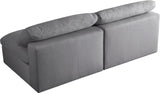 Serene Linen Textured Fabric / Down / Polyester / Engineered Wood Contemporary Grey Linen Textured Fabric Deluxe Cloud-Like Comfort Modular Armless Sofa - 78" W x 40" D x 32" H