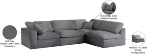 Serene Linen Textured Fabric / Down / Polyester / Engineered Wood Contemporary Grey Linen Textured Fabric Deluxe Cloud-Like Comfort Modular Sectional - 119" W x 79" D x 32" H