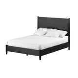 Alpine Furniture Flynn Mid Century Modern California King Panel Bed, Black 966BLK-07CK Black Mahogany Solids & Okoume Veneer 77 x 90 x 52