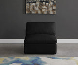 Plush Velvet / Down / Engineered Wood / Foam Contemporary Black Velvet Standard Cloud-Like Comfort Modular Armless Chair - 35" W x 35" D x 32" H