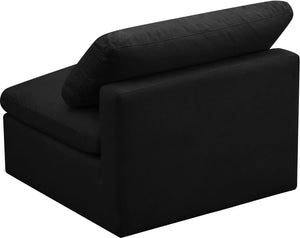 Plush Velvet / Down / Engineered Wood / Foam Contemporary Black Velvet Standard Cloud-Like Comfort Modular Armless Chair - 35" W x 35" D x 32" H