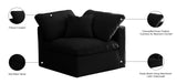 Plush Velvet / Down / Engineered Wood / Foam Contemporary Black Velvet Standard Cloud-Like Comfort Modular Corner Chair - 35" W x 35" D x 32" H