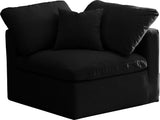 Plush Velvet / Down / Engineered Wood / Foam Contemporary Black Velvet Standard Cloud-Like Comfort Modular Corner Chair - 35" W x 35" D x 32" H