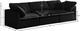 Plush Velvet / Down / Engineered Wood / Foam Contemporary Black Velvet Standard Cloud-Like Comfort Modular Sofa - 105" W x 35" D x 32" H