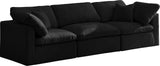 Plush Velvet / Down / Engineered Wood / Foam Contemporary Black Velvet Standard Cloud-Like Comfort Modular Sofa - 105" W x 35" D x 32" H