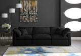 Plush Velvet / Down / Engineered Wood / Foam Contemporary Black Velvet Standard Cloud-Like Comfort Modular Sofa - 105" W x 35" D x 32" H