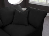 Plush Velvet / Down / Engineered Wood / Foam Contemporary Black Velvet Standard Cloud-Like Comfort Modular Sofa - 105" W x 35" D x 32" H