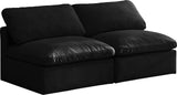 Plush Velvet / Down / Engineered Wood / Foam Contemporary Black Velvet Standard Cloud-Like Comfort Modular Sofa - 70" W x 35" D x 32" H