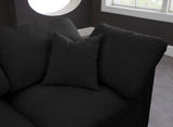 Plush Velvet / Down / Engineered Wood / Foam Contemporary Black Velvet Standard Cloud-Like Comfort Modular Sofa - 70" W x 35" D x 32" H