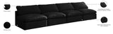 Plush Velvet / Down / Engineered Wood / Foam Contemporary Black Velvet Standard Cloud-Like Comfort Modular Sofa - 105" W x 35" D x 32" H