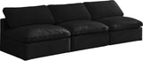 Plush Velvet / Down / Engineered Wood / Foam Contemporary Black Velvet Standard Cloud-Like Comfort Modular Sofa - 105" W x 35" D x 32" H