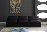 Plush Velvet / Down / Engineered Wood / Foam Contemporary Black Velvet Standard Cloud-Like Comfort Modular Sofa - 105" W x 35" D x 32" H