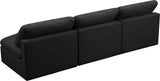 Plush Velvet / Down / Engineered Wood / Foam Contemporary Black Velvet Standard Cloud-Like Comfort Modular Sofa - 105" W x 35" D x 32" H