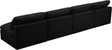 Plush Velvet / Down / Engineered Wood / Foam Contemporary Black Velvet Standard Cloud-Like Comfort Modular Sofa - 140" W x 35" D x 32" H