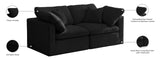 Plush Velvet / Down / Engineered Wood / Foam Contemporary Black Velvet Standard Cloud-Like Comfort Modular Sofa - 70" W x 35" D x 32" H