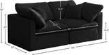 Plush Velvet / Down / Engineered Wood / Foam Contemporary Black Velvet Standard Cloud-Like Comfort Modular Sofa - 70" W x 35" D x 32" H