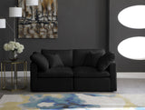 Plush Velvet / Down / Engineered Wood / Foam Contemporary Black Velvet Standard Cloud-Like Comfort Modular Sofa - 70" W x 35" D x 32" H