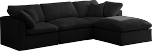 Plush Velvet / Down / Engineered Wood / Foam Contemporary Black Velvet Standard Cloud-Like Comfort Modular Sectional - 105" W x 70" D x 32" H