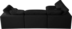 Plush Velvet / Down / Engineered Wood / Foam Contemporary Black Velvet Standard Cloud-Like Comfort Modular Sectional - 105" W x 70" D x 32" H