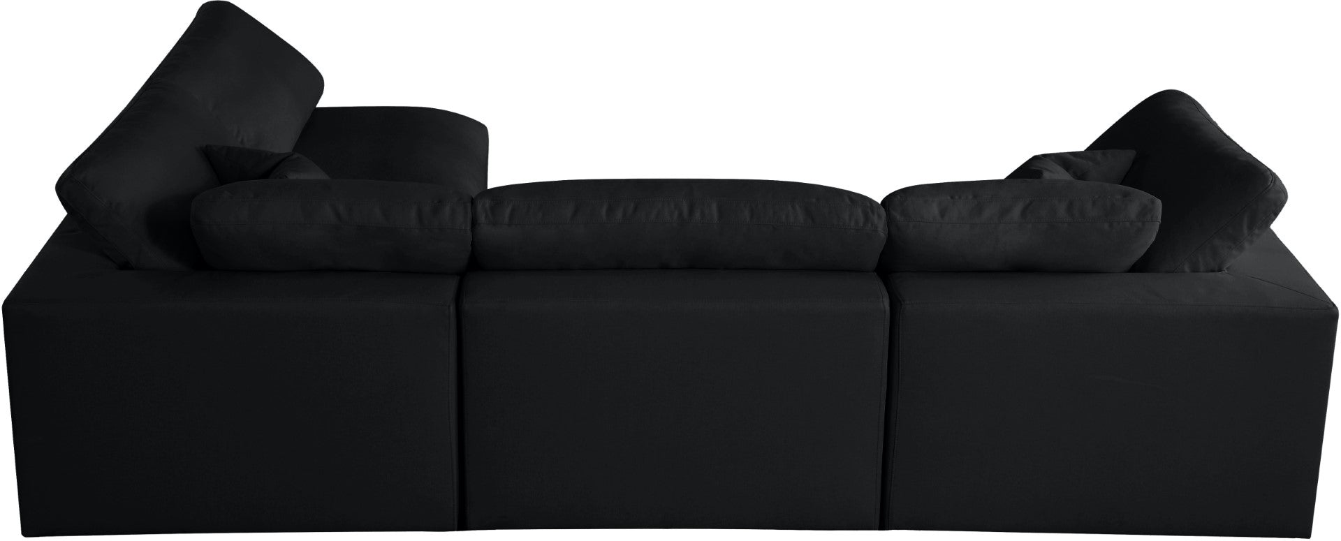 Meridian Furniture Plush Standard Black Velvet Modular Sectional - Thumbnail 5
