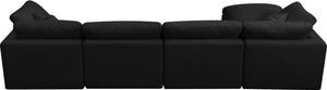 Plush Velvet / Down / Engineered Wood / Foam Contemporary Black Velvet Standard Cloud-Like Comfort Modular Sectional - 140" W x 70" D x 32" H