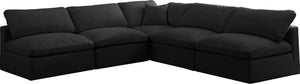 Plush Velvet / Down / Engineered Wood / Foam Contemporary Black Velvet Standard Cloud-Like Comfort Modular Sectional - 105" W x 105" D x 32" H