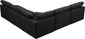 Plush Velvet / Down / Engineered Wood / Foam Contemporary Black Velvet Standard Cloud-Like Comfort Modular Sectional - 105" W x 105" D x 32" H