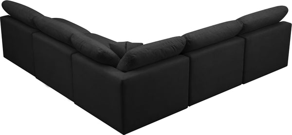 Plush Velvet / Down / Engineered Wood / Foam Contemporary Black Velvet Standard Cloud-Like Comfort Modular Sectional - 105" W x 105" D x 32" H