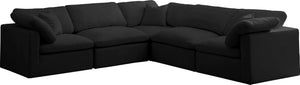 Plush Velvet / Down / Engineered Wood / Foam Contemporary Black Velvet Standard Cloud-Like Comfort Modular Sectional - 105" W x 105" D x 32" H
