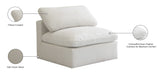 Plush Velvet / Down / Engineered Wood / Foam Contemporary Cream Velvet Standard Cloud-Like Comfort Modular Armless Chair - 35" W x 35" D x 32" H