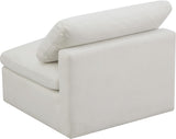 Plush Velvet / Down / Engineered Wood / Foam Contemporary Cream Velvet Standard Cloud-Like Comfort Modular Armless Chair - 35" W x 35" D x 32" H