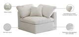 Plush Velvet / Down / Engineered Wood / Foam Contemporary Cream Velvet Standard Cloud-Like Comfort Modular Corner Chair - 35" W x 35" D x 32" H