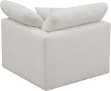 Plush Velvet / Down / Engineered Wood / Foam Contemporary Cream Velvet Standard Cloud-Like Comfort Modular Corner Chair - 35" W x 35" D x 32" H
