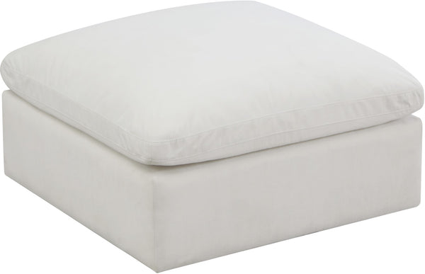 Plush Velvet / Down / Engineered Wood / Foam Contemporary Cream Velvet Standard Cloud-Like Comfort Modular Ottoman - 35" W x 35" D x 18.5" H