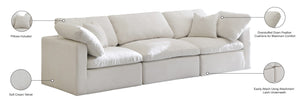 Plush Velvet / Down / Engineered Wood / Foam Contemporary Cream Velvet Standard Cloud-Like Comfort Modular Sofa - 105" W x 35" D x 32" H