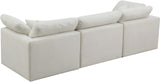 Plush Velvet / Down / Engineered Wood / Foam Contemporary Cream Velvet Standard Cloud-Like Comfort Modular Sofa - 105" W x 35" D x 32" H