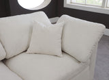 Plush Velvet / Down / Engineered Wood / Foam Contemporary Cream Velvet Standard Cloud-Like Comfort Modular Sofa - 105" W x 35" D x 32" H