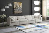 Plush Velvet / Down / Engineered Wood / Foam Contemporary Cream Velvet Standard Cloud-Like Comfort Modular Sofa - 140" W x 35" D x 32" H