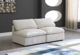 Plush Velvet / Down / Engineered Wood / Foam Contemporary Cream Velvet Standard Cloud-Like Comfort Modular Sofa - 70" W x 35" D x 32" H