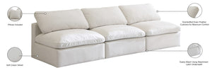 Plush Velvet / Down / Engineered Wood / Foam Contemporary Cream Velvet Standard Cloud-Like Comfort Modular Sofa - 105" W x 35" D x 32" H