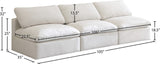 Plush Velvet / Down / Engineered Wood / Foam Contemporary Cream Velvet Standard Cloud-Like Comfort Modular Sofa - 105" W x 35" D x 32" H