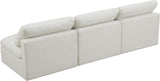 Plush Velvet / Down / Engineered Wood / Foam Contemporary Cream Velvet Standard Cloud-Like Comfort Modular Sofa - 105" W x 35" D x 32" H