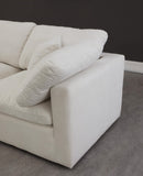 Plush Velvet / Down / Engineered Wood / Foam Contemporary Cream Velvet Standard Cloud-Like Comfort Modular Sofa - 140" W x 35" D x 32" H