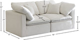 Plush Velvet / Down / Engineered Wood / Foam Contemporary Cream Velvet Standard Cloud-Like Comfort Modular Sofa - 70" W x 35" D x 32" H