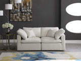 Plush Velvet / Down / Engineered Wood / Foam Contemporary Cream Velvet Standard Cloud-Like Comfort Modular Sofa - 70" W x 35" D x 32" H